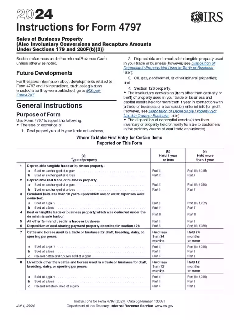 form 4797 instructions Preview on Page 1