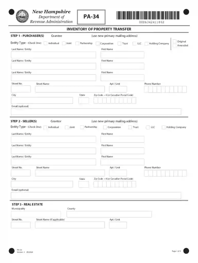 PA-34 Form Preview on Page 1