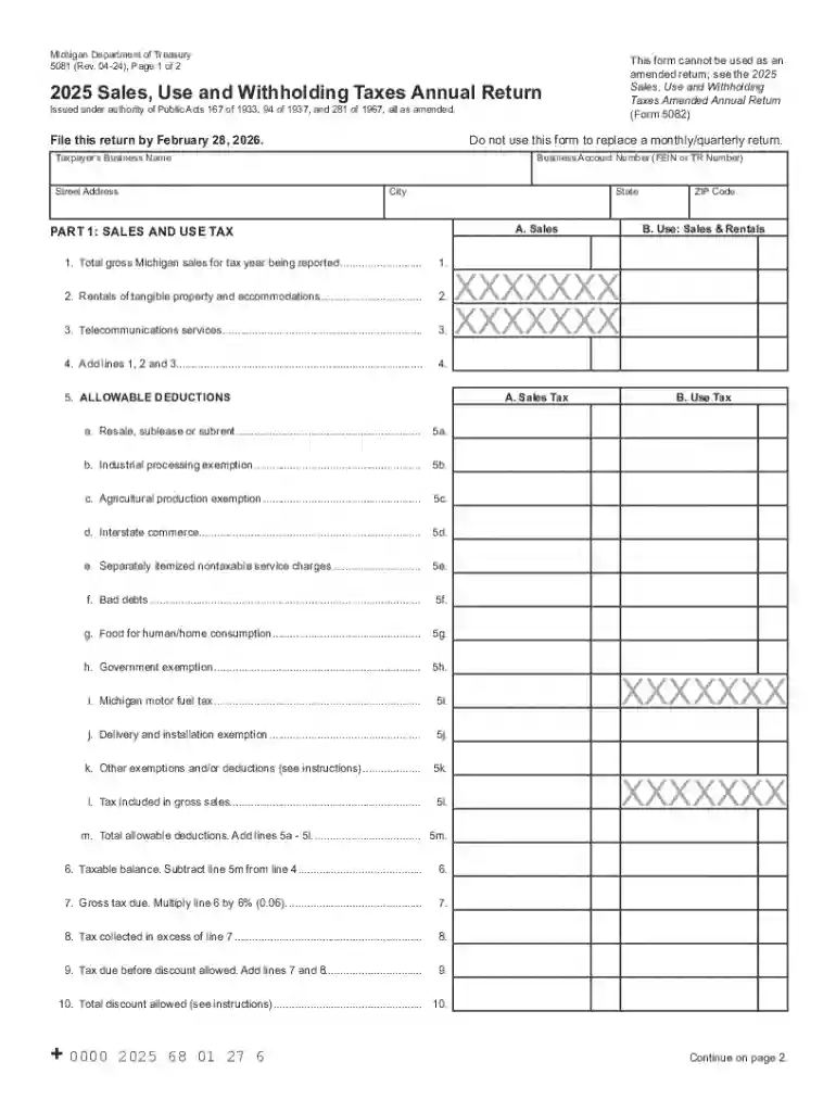 michigan form 5081 for 2025 Preview on Page 1