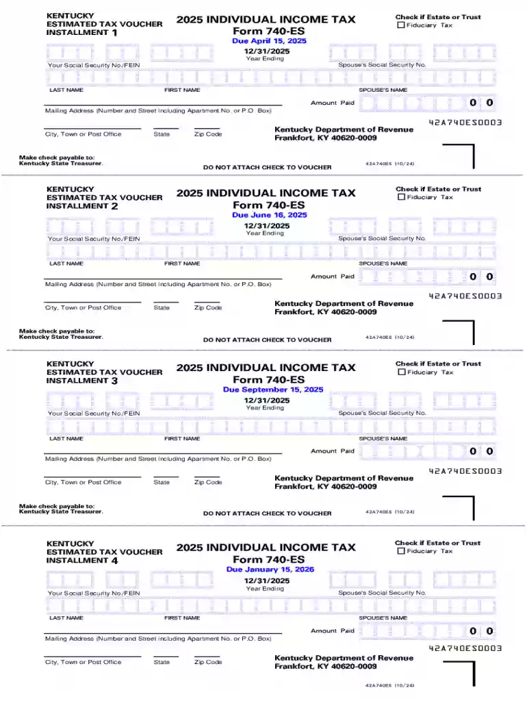 kentucky form 740 es 2025 Preview on Page 1