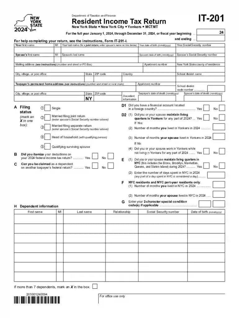 nys income tax forms 2024 Preview on Page 1
