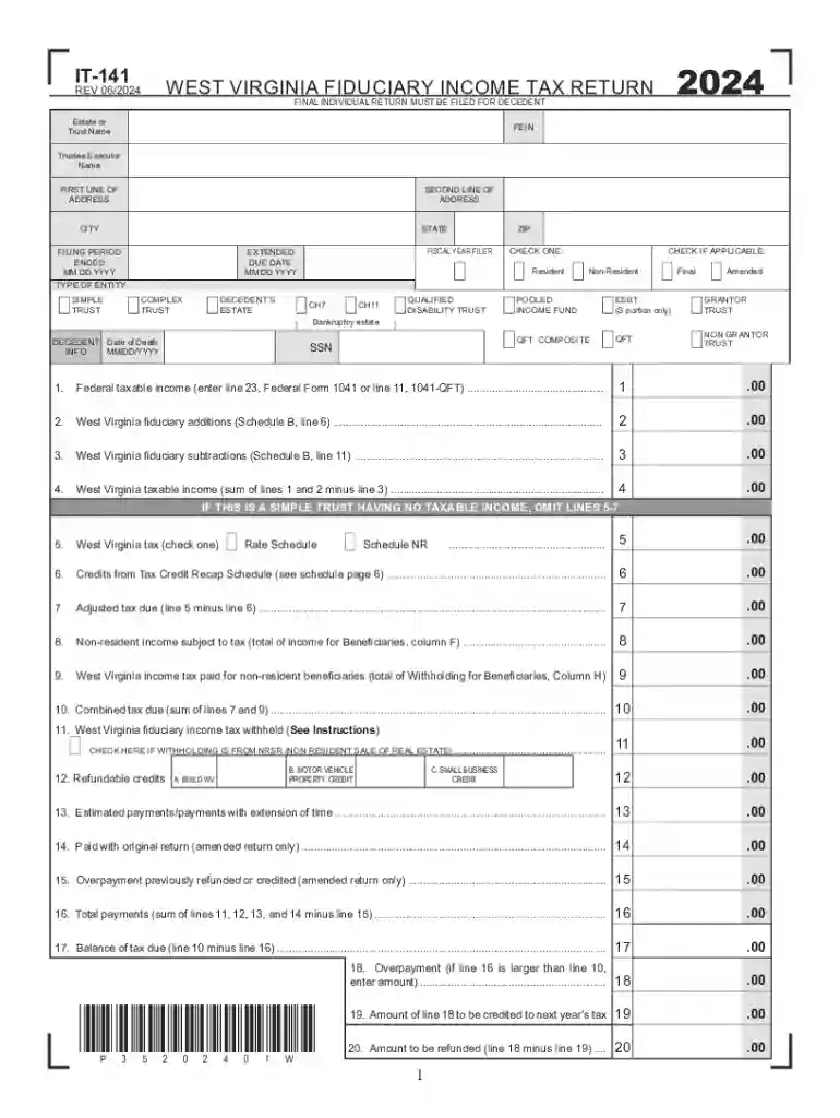 it 141 wv form Preview on Page 1