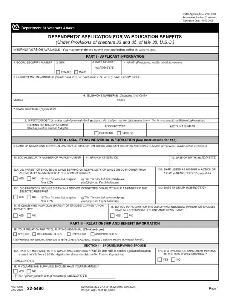 va form 22 5490 Preview on Page 1