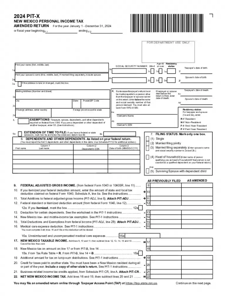 new mexico personal income tax Preview on Page 1