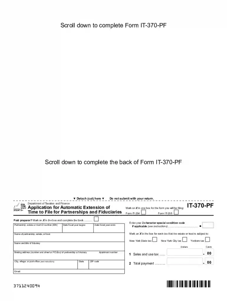 Form IT-370: Application for Automatic Six-Month Preview on Page 1