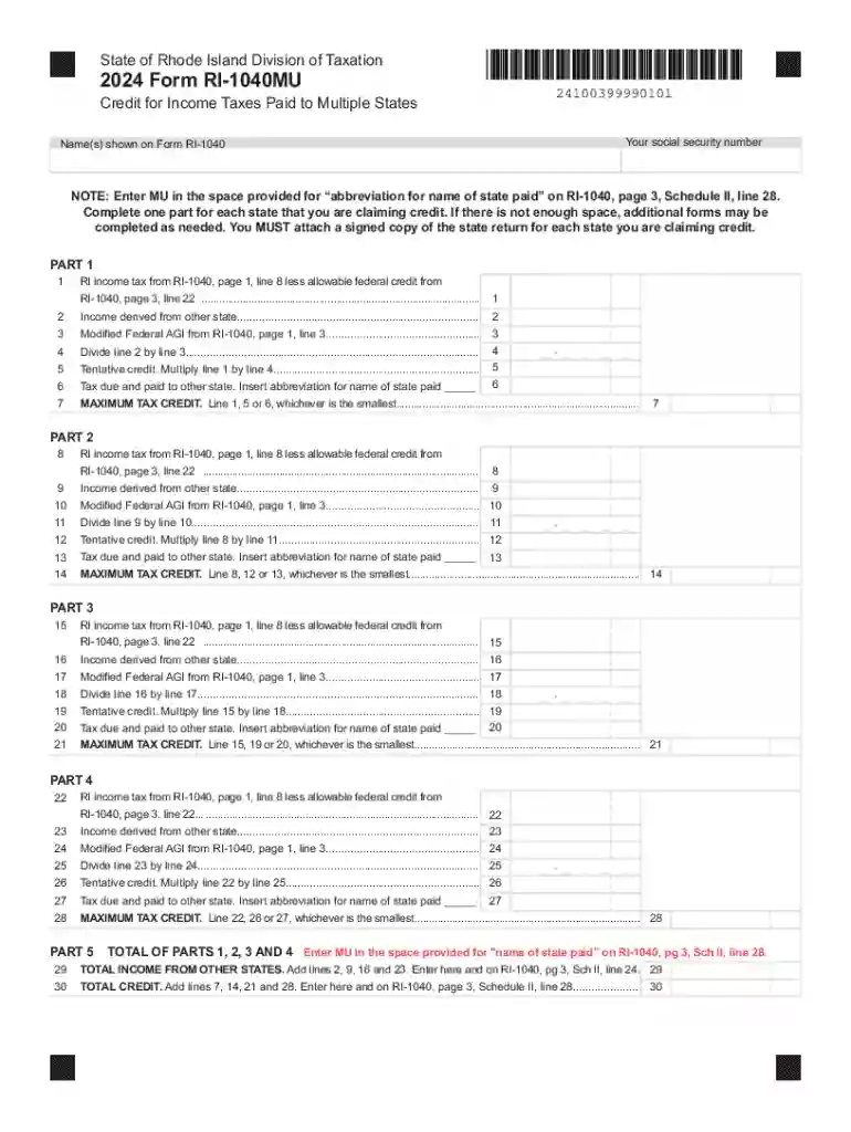 RI income tax from RI-1040, page 1, line 8 less allowable federal credit from Preview on Page 1