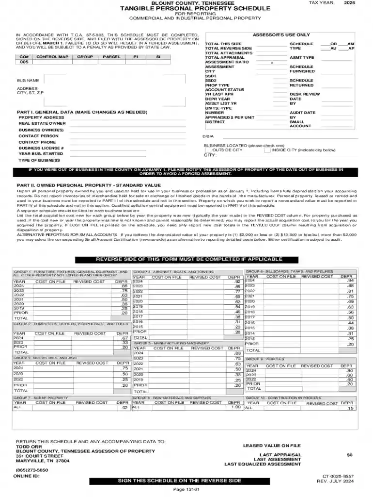 tangible personal property schedule Preview on Page 1