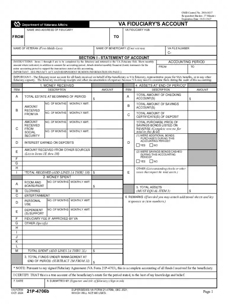 va form 21p 4706b Preview on Page 1