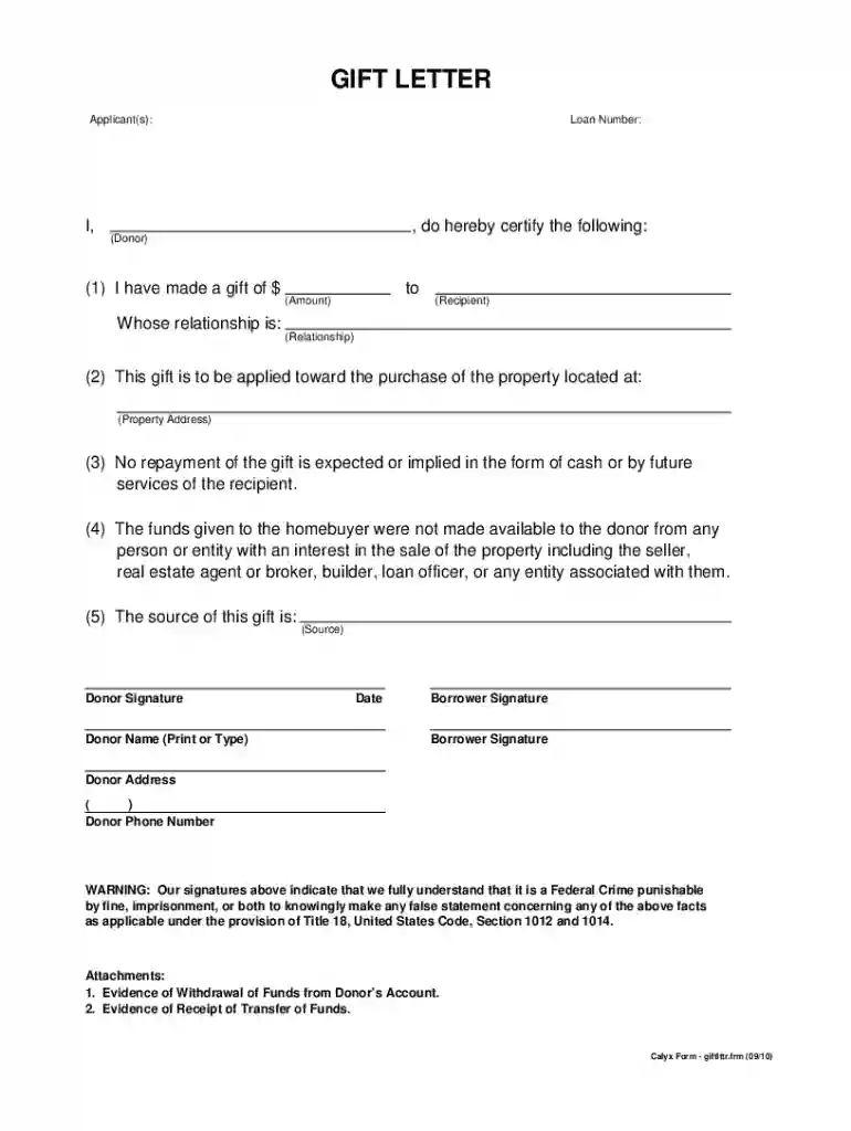 rocket mortgage gift letter Preview on Page 1