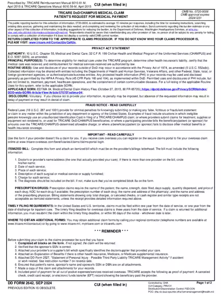 dd form 2642 Preview on Page 1