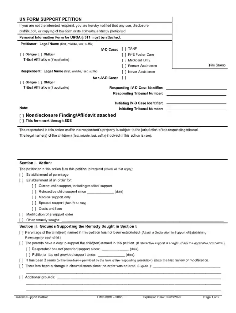 Uniform Support Petition Preview on Page 1