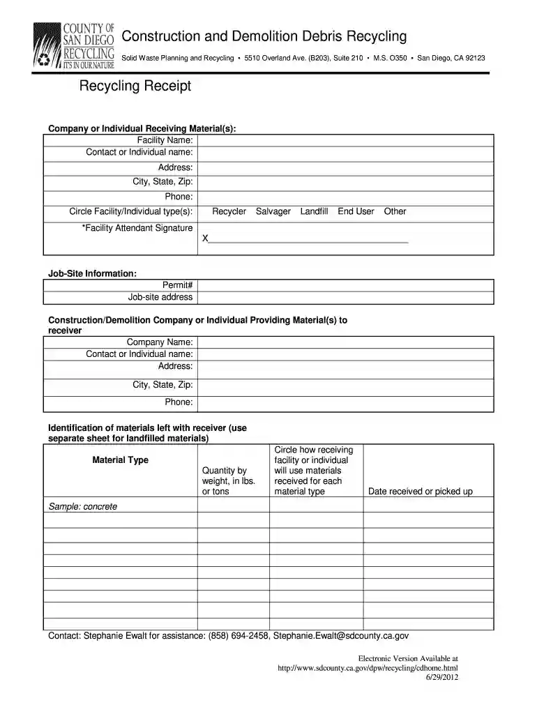 dump receipt Preview on Page 1
