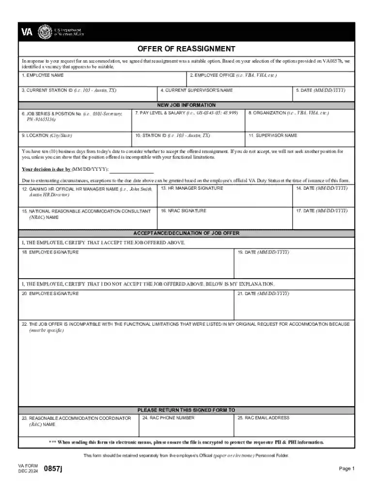 Va Form 0857j Preview on Page 1