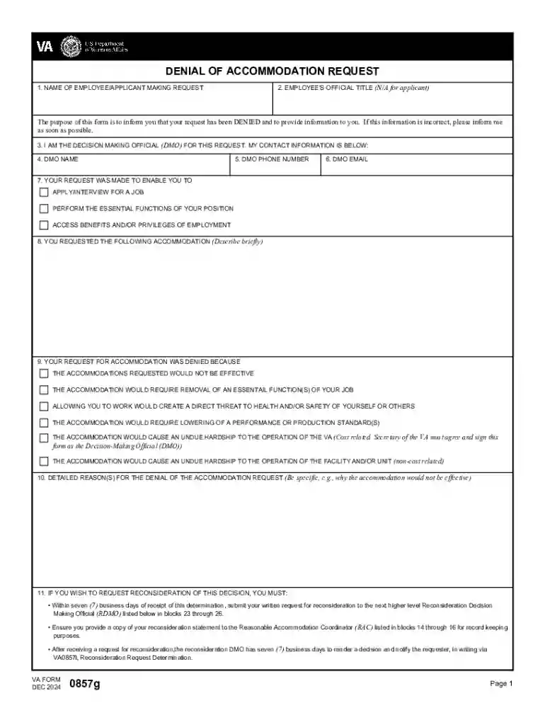 Denial of Accommodation Request Preview on Page 1