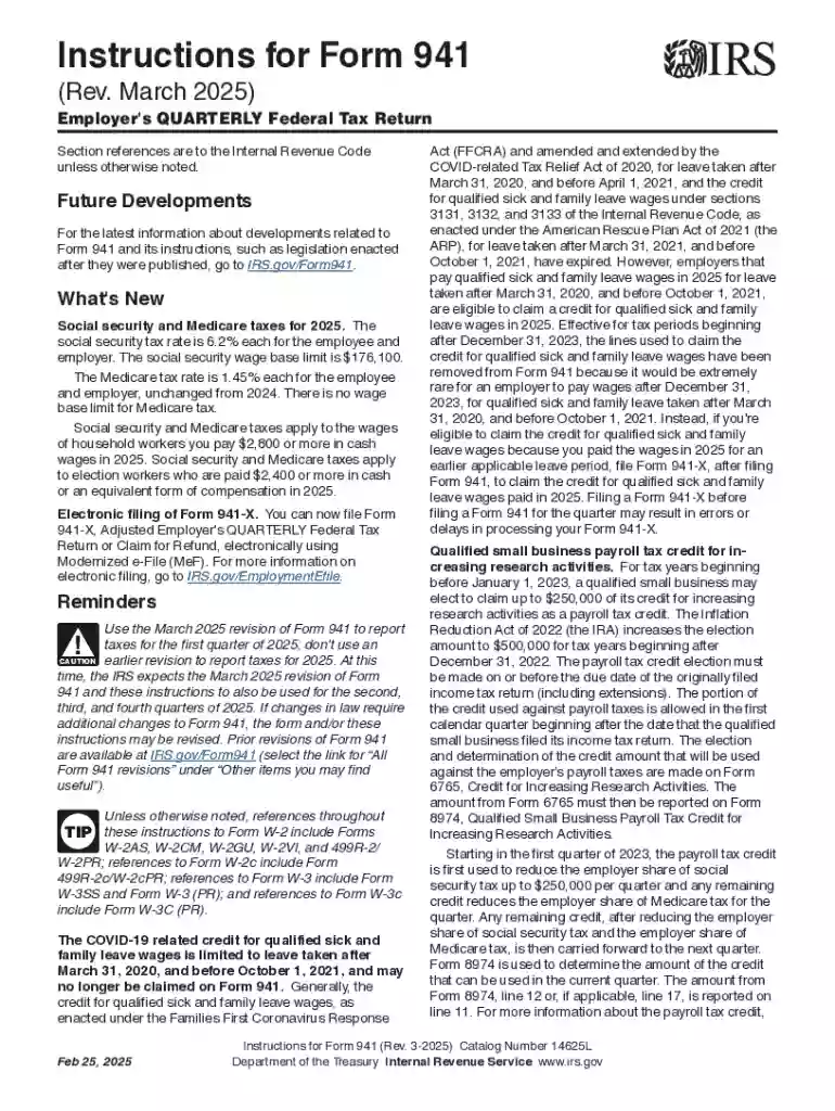 Form 941 Preview on Page 1