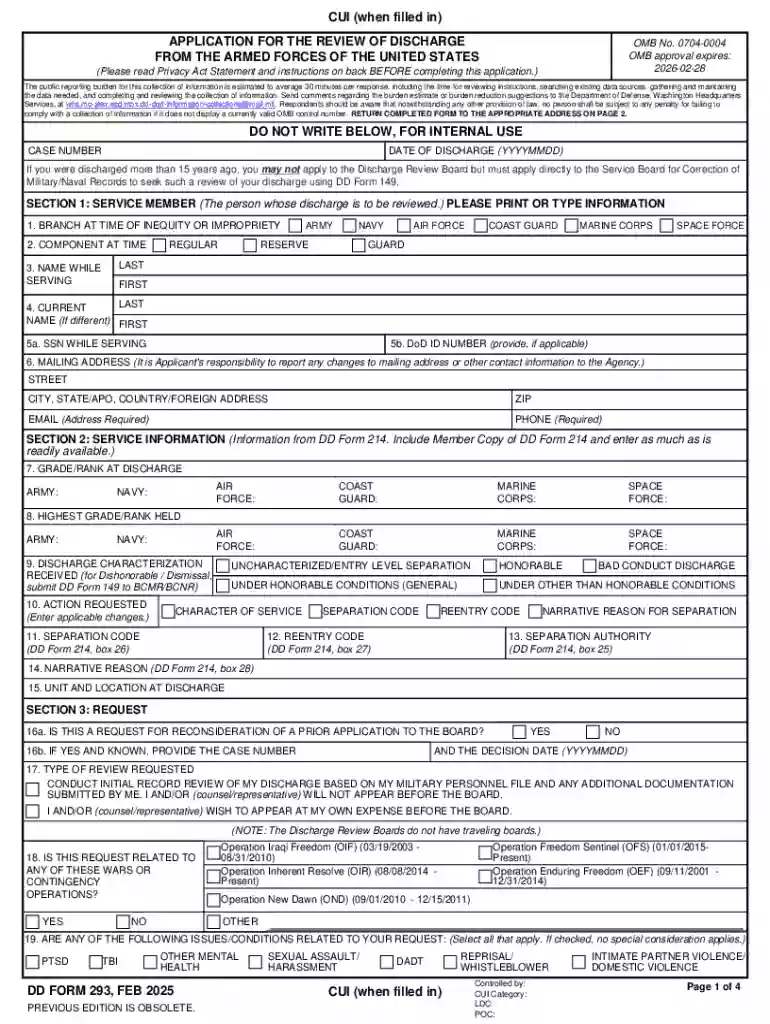 dd form 293 Preview on Page 1