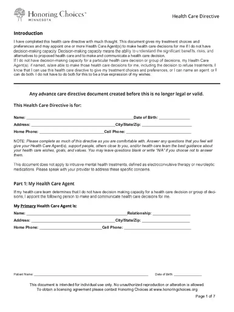 This document gives my treatment choices and Preview on Page 1