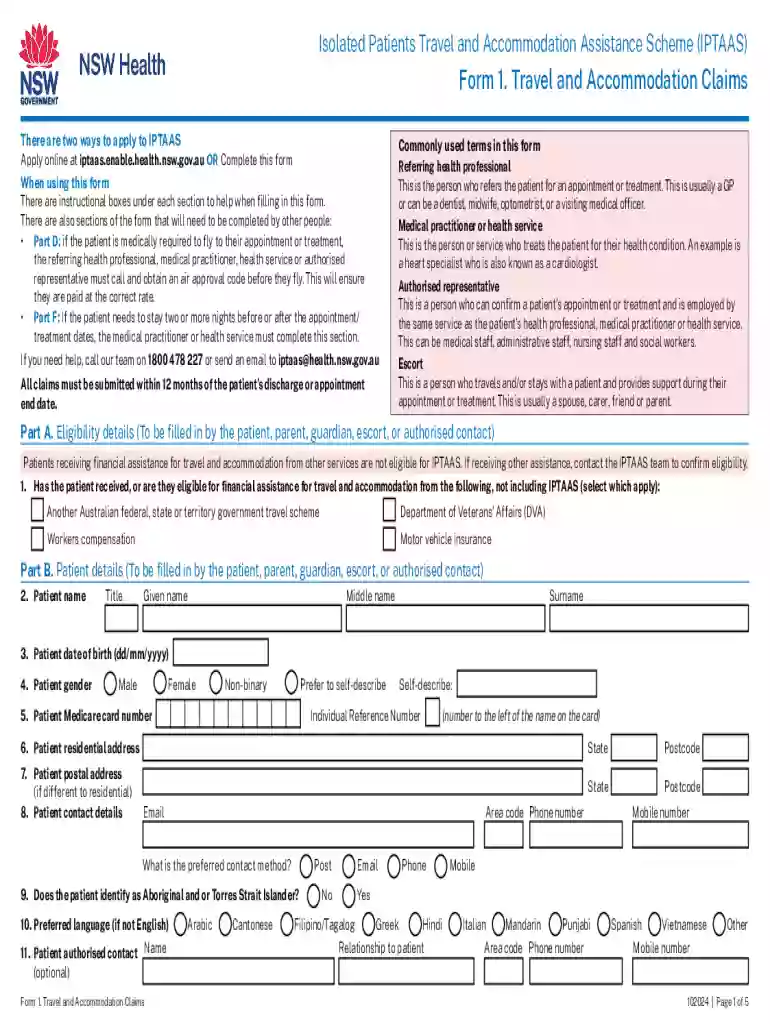 Travel and Accommodation Claims Preview on Page 1