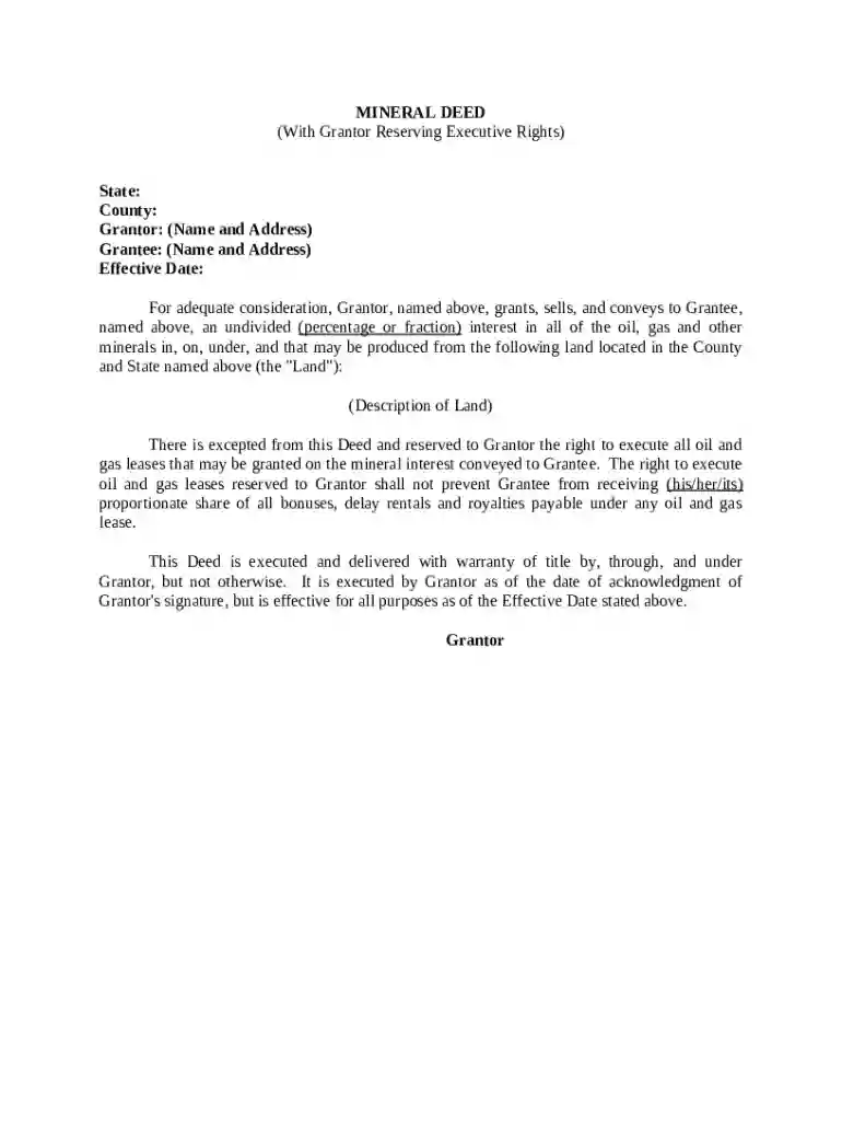 Mineral Deed Preview on Page 1