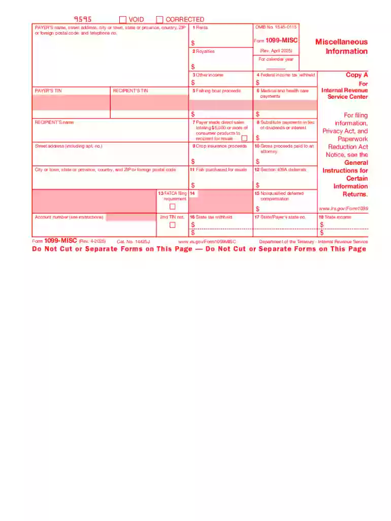 Form 1099-misc Preview on Page 1