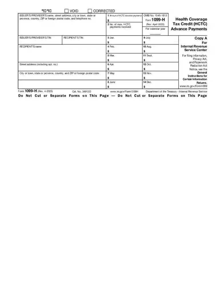 Form 1099-h Preview on Page 1