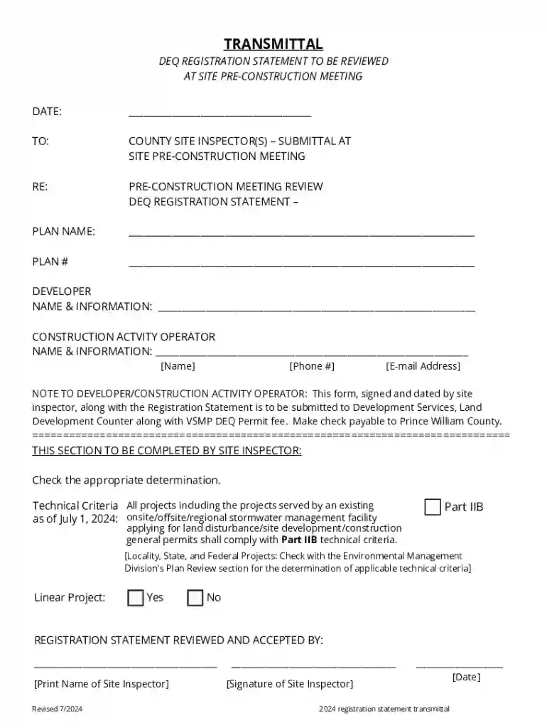 DEQ REGISTRATION STATEMENT TO BE REVIEWED Preview on Page 1