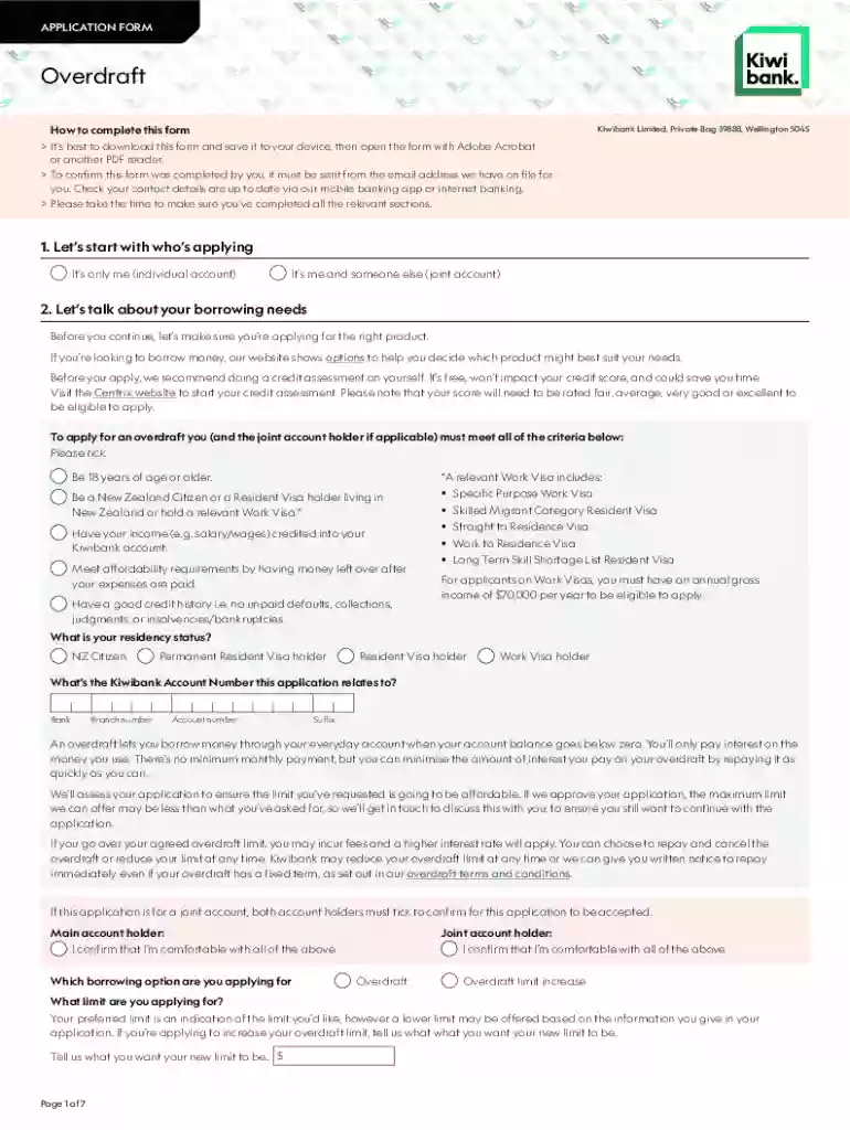 Application Form Preview on Page 1