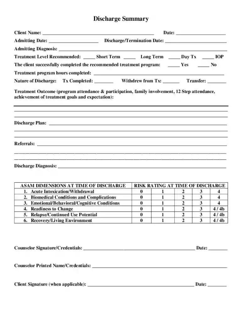 Discharge Summary Preview on Page 1