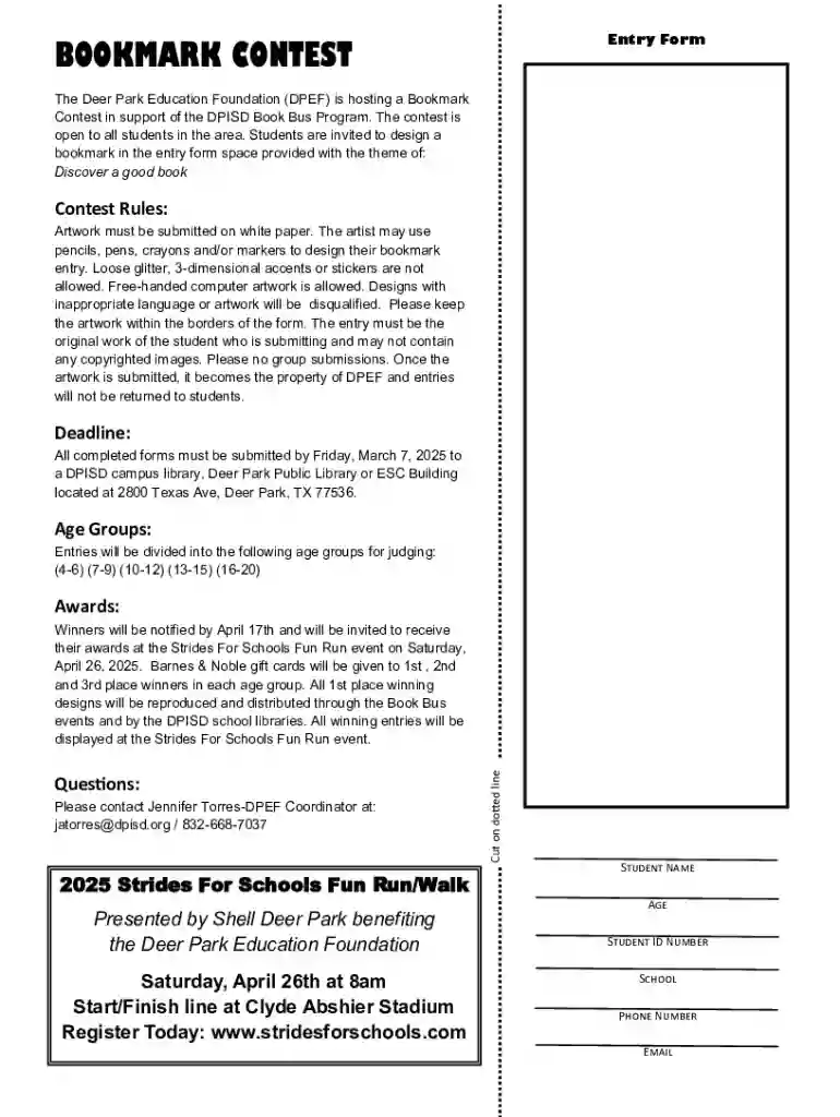 Entry Form Preview on Page 1