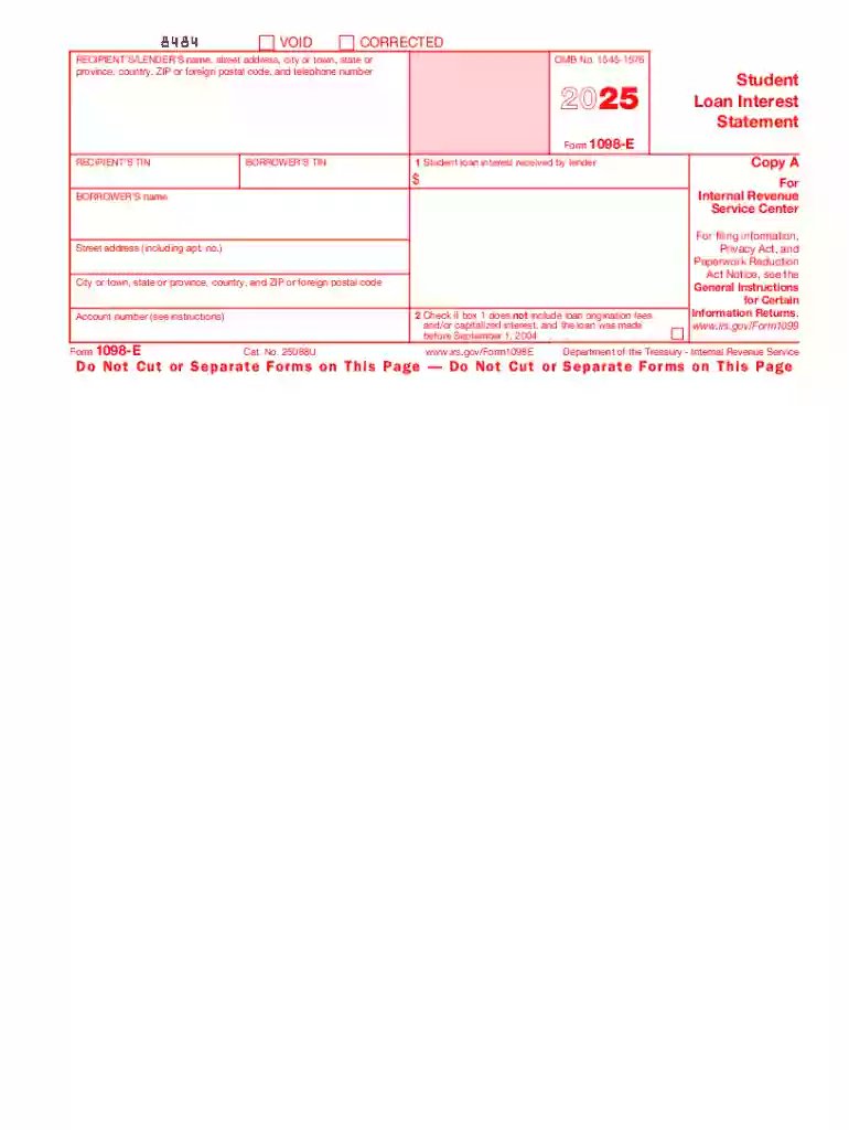 Form 1098-e Preview on Page 1