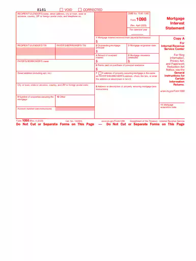 Form 1098 Preview on Page 1