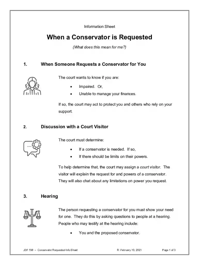 Conservator Requested Info Sheet Preview on Page 1