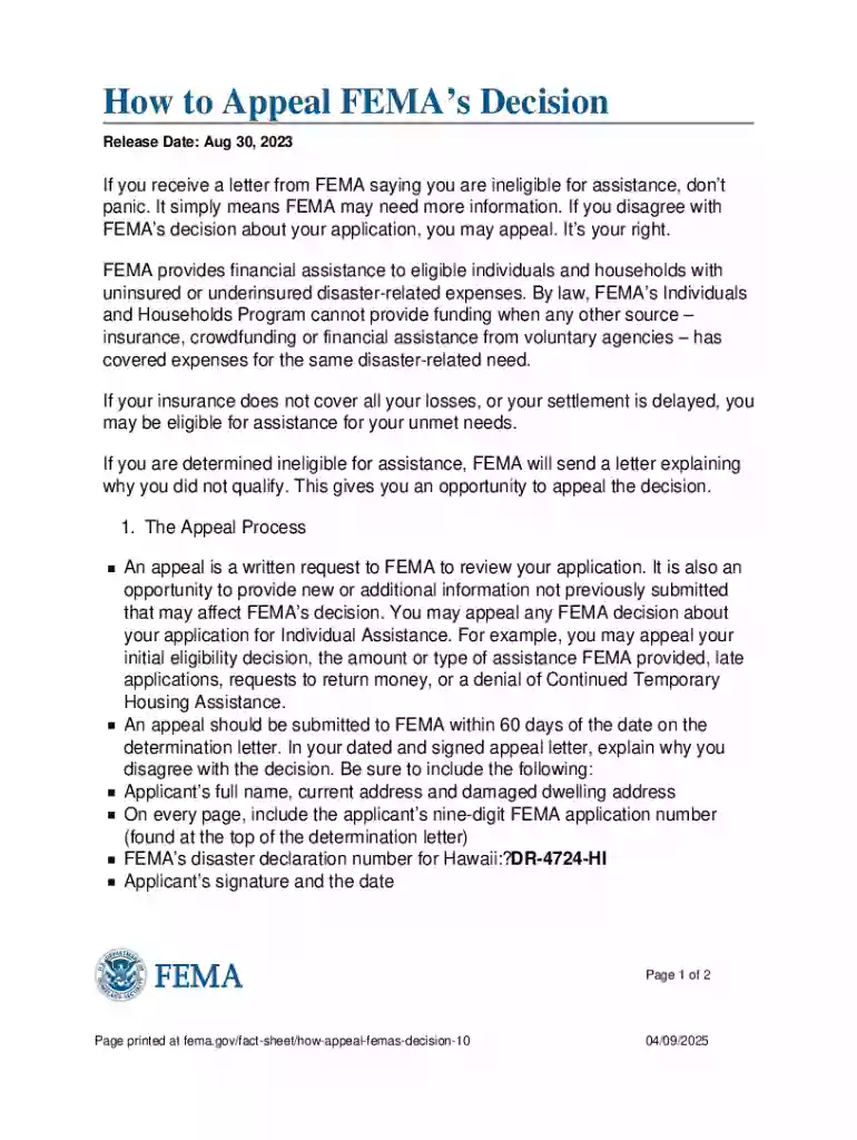 How to Appeal Fema s Decision Preview on Page 1