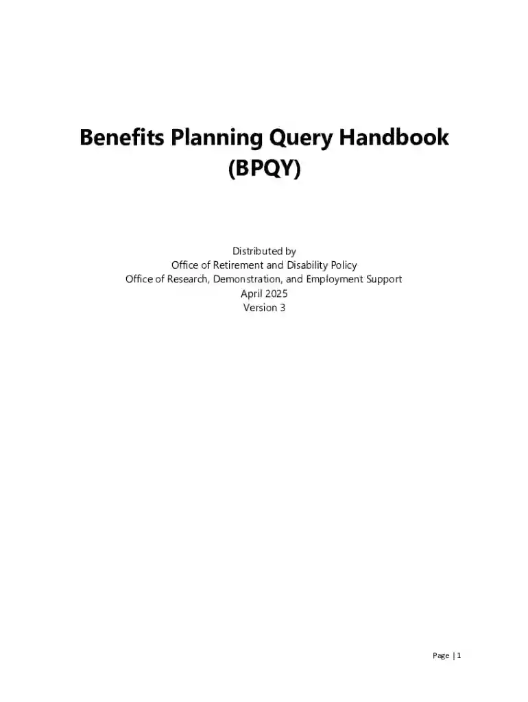 Benefits Planning Query Handbook (bpqy) Preview on Page 1