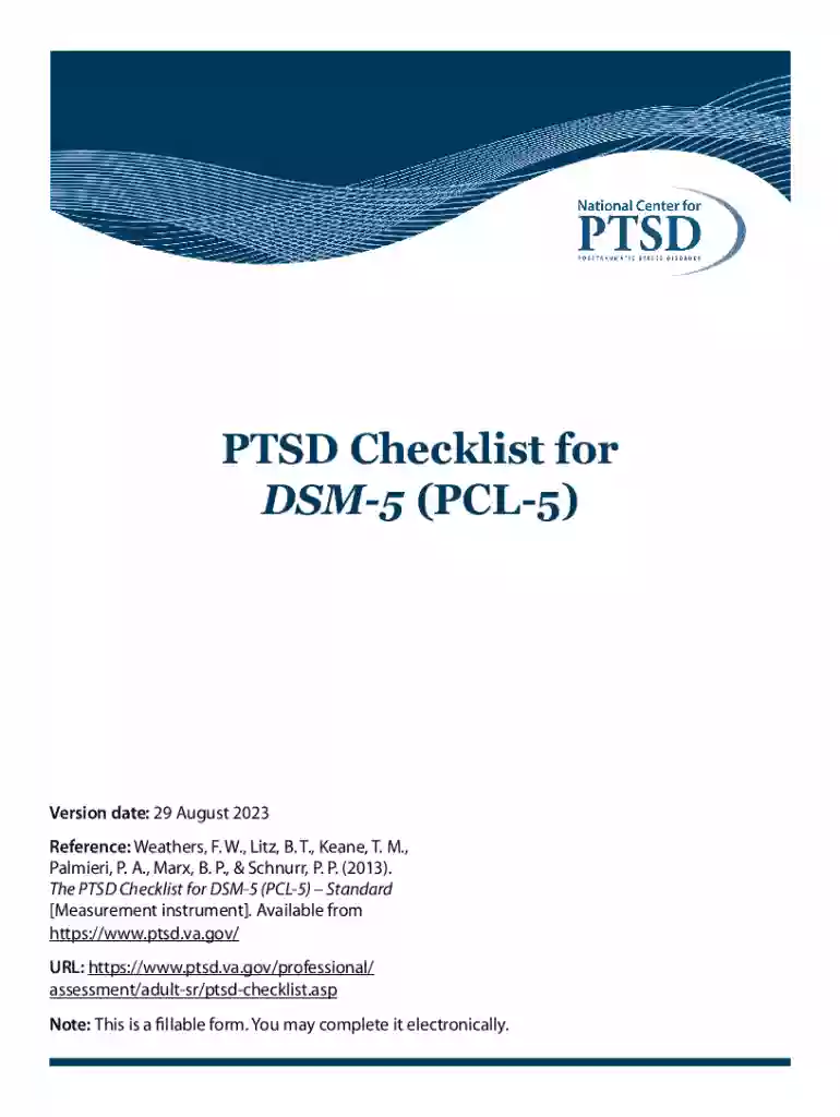 Ptsd Checklist for Dsm-5 (pcl-5) Preview on Page 1