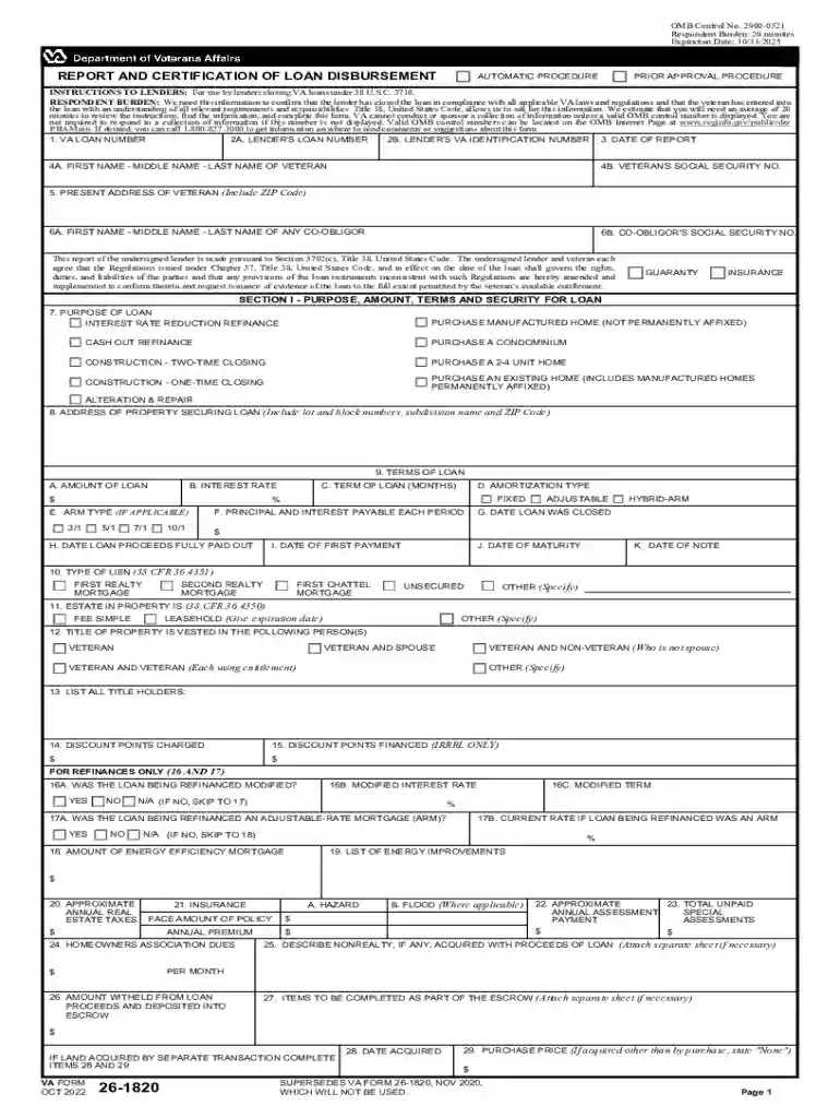 Report and Certification of Loan Disbursement Preview on Page 1