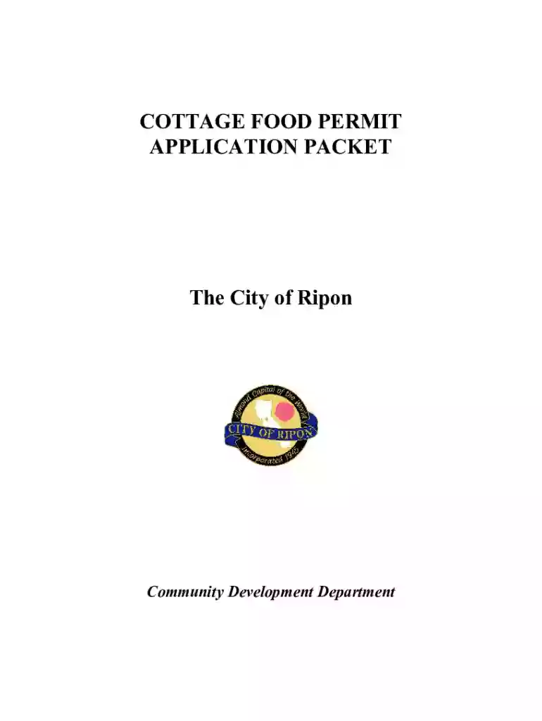 Cottage Food Permit Application Packet Preview on Page 1