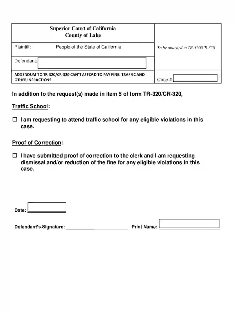 Addendum to Tr-320 cr-320 Can t Afford to Pay Fine Preview on Page 1