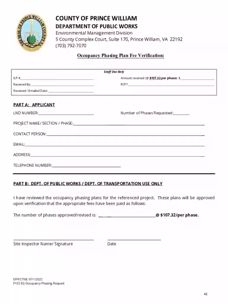 Prince William County Preconstruction Package Preview on Page 1