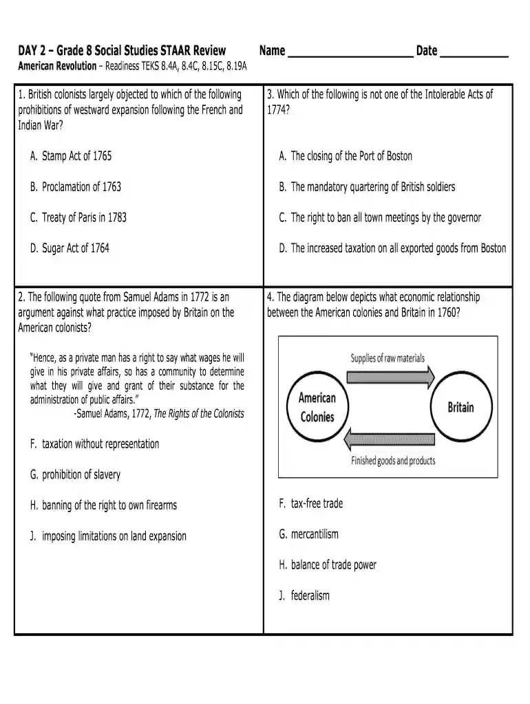 8th grade social studies staar review pdf Preview on Page 1