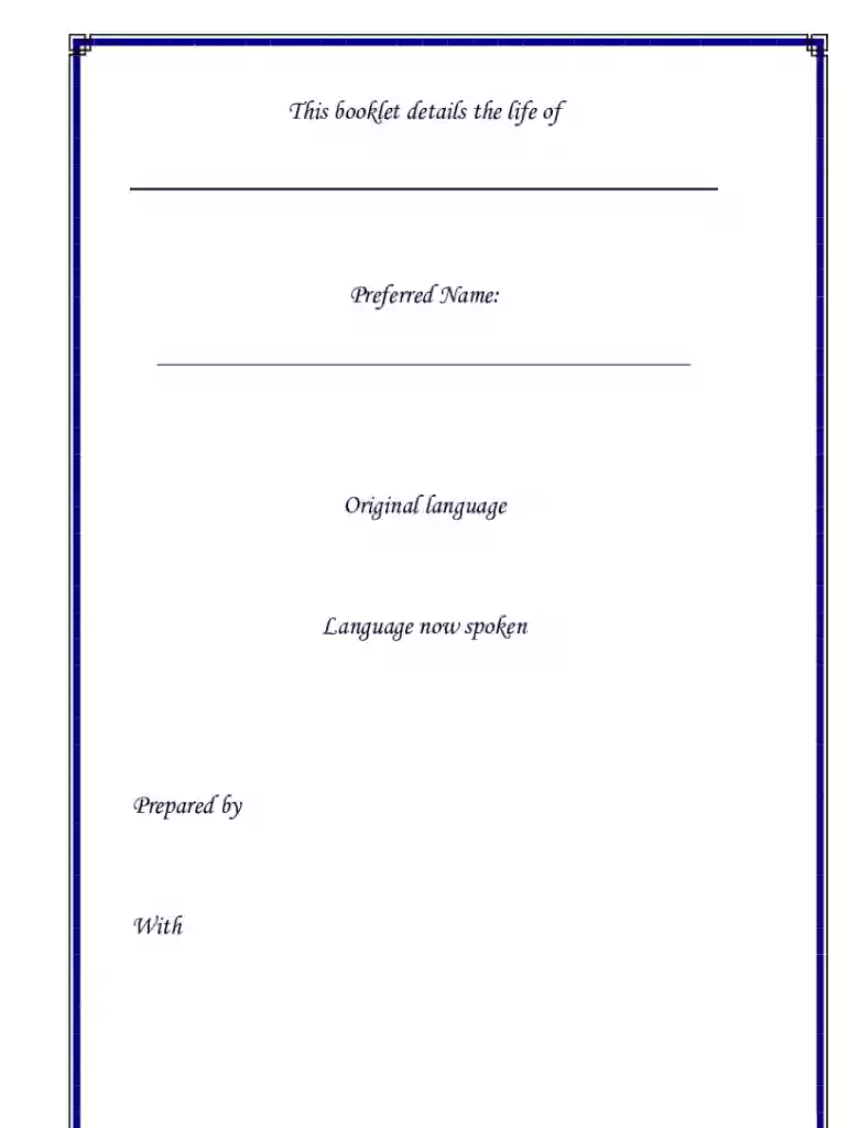 life story template pdf Preview on Page 1