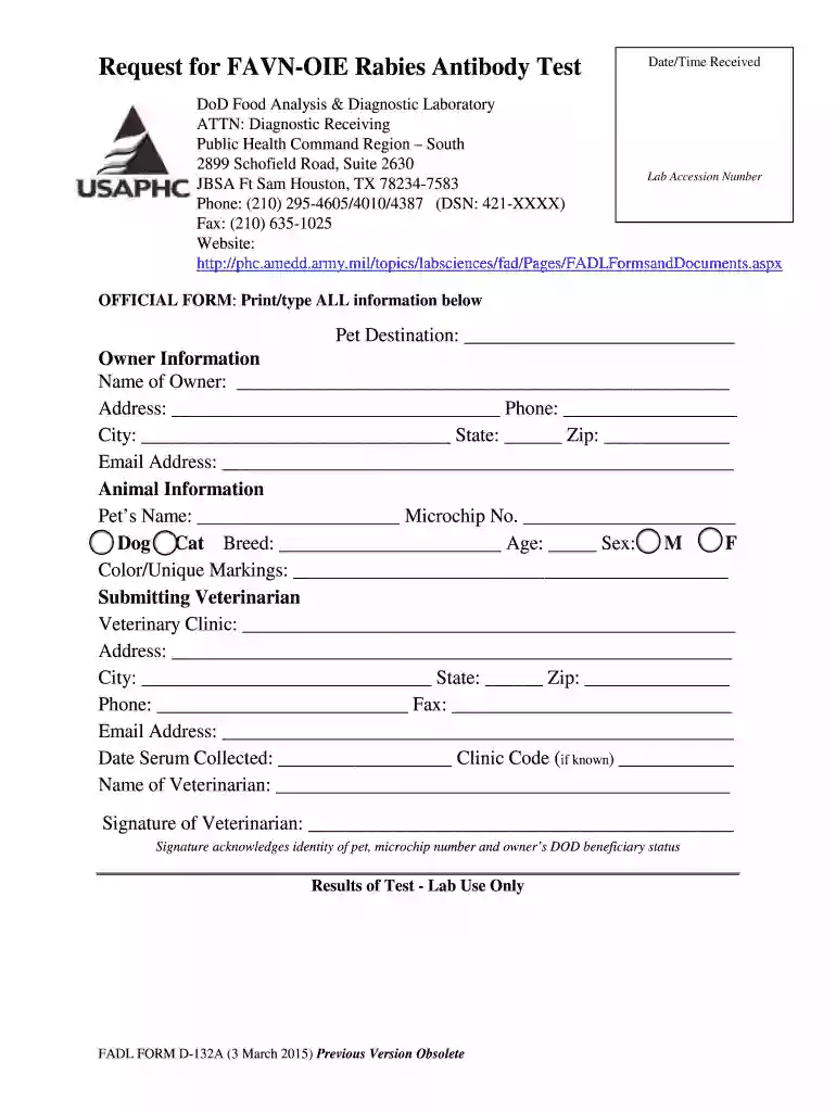 favn oie rabies antibody Preview on Page 1