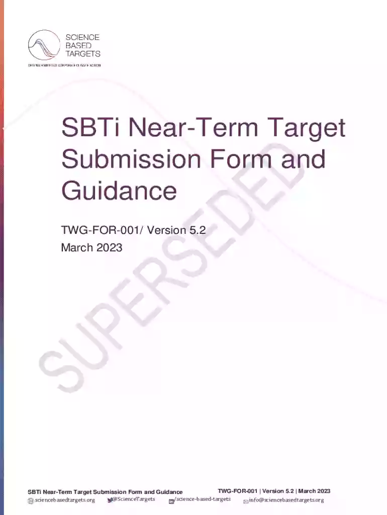 Sbti Near-term Target Submission Form and Guidance Preview on Page 1