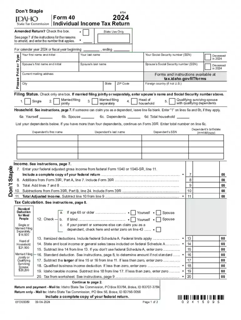 Form 40 Preview on Page 1