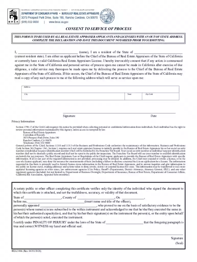 Consent to Service of Process Preview on Page 1