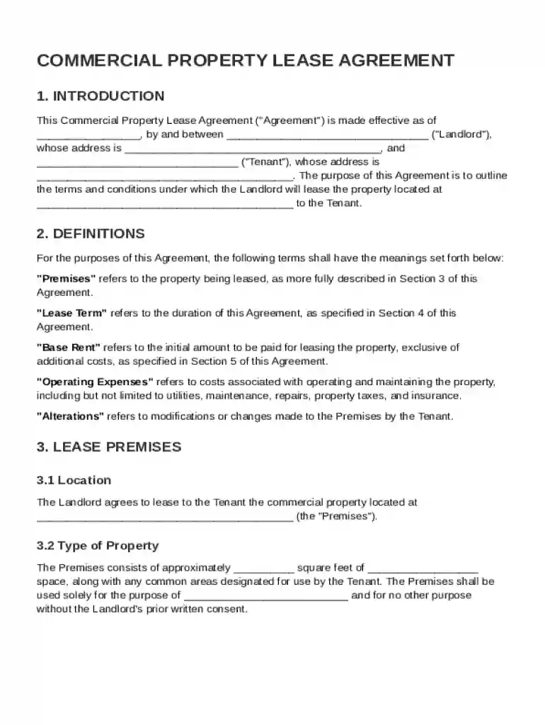 CPA Lease Agreement Template Preview on Page 1