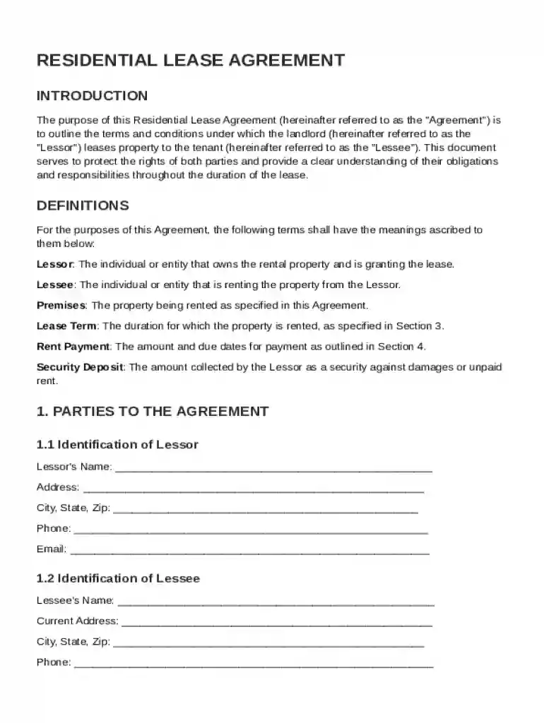 Renting Agreement Template Preview on Page 1