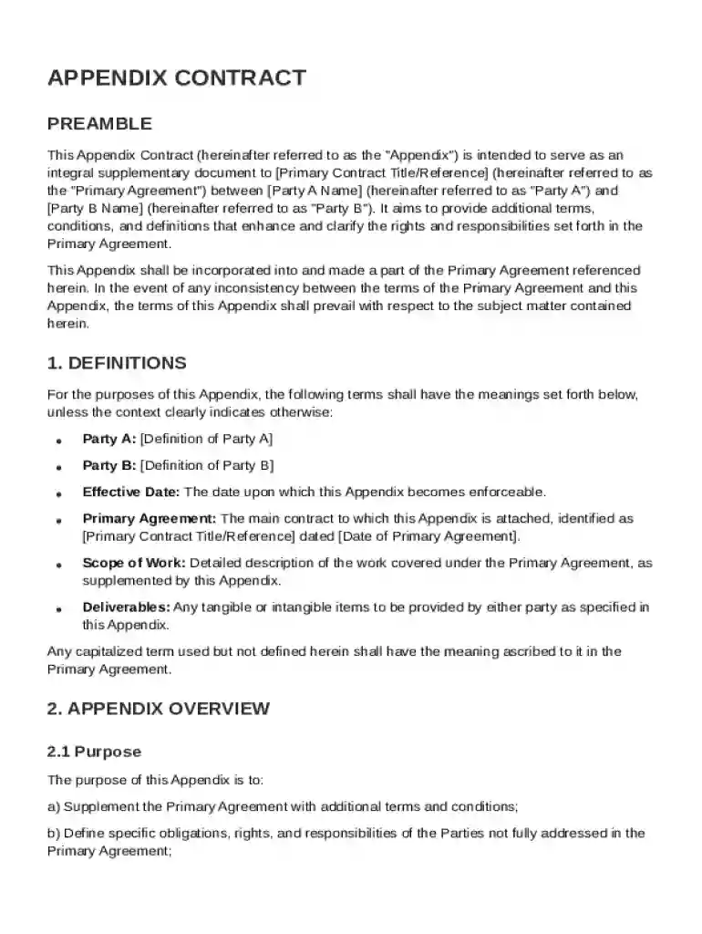 Appendix Contract Template Preview on Page 1