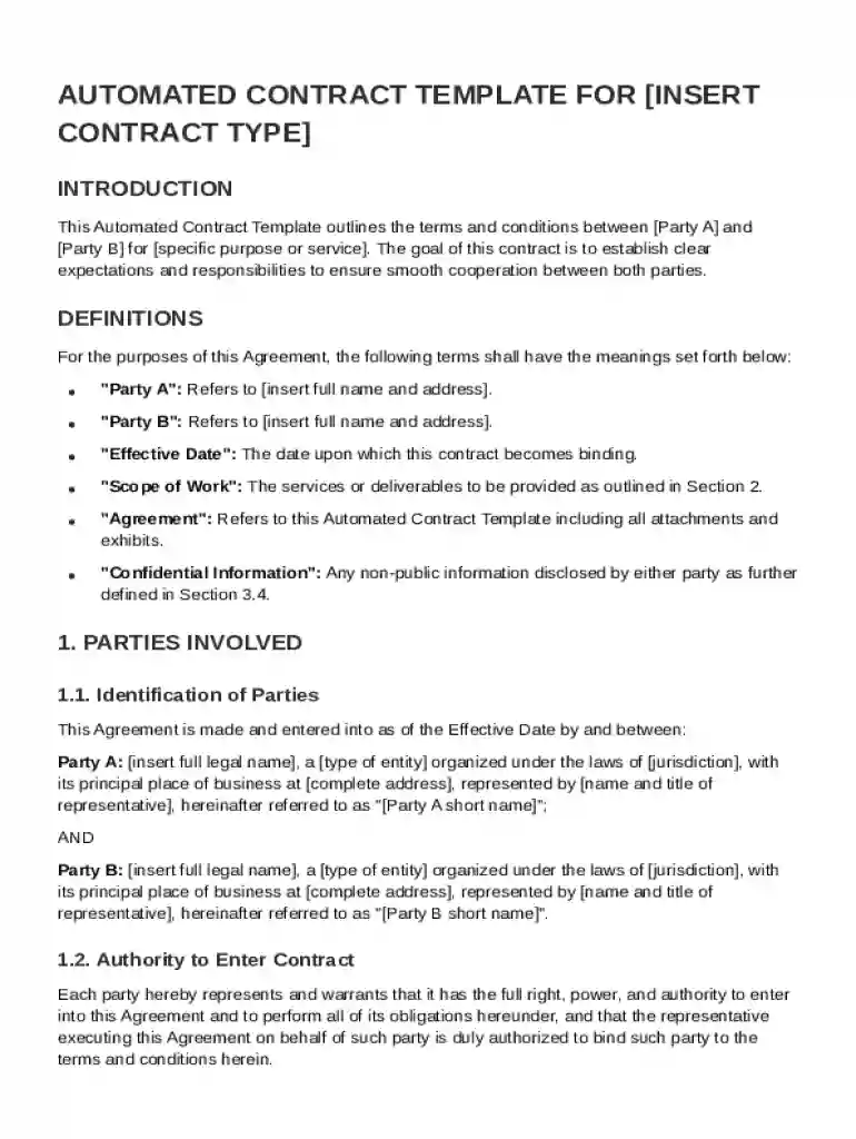 Automated Contract Template Preview on Page 1