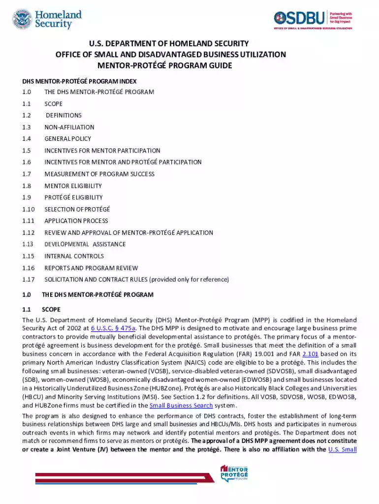 DHS Mentor-Prot g Program Guide Preview on Page 1